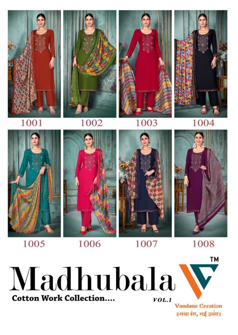 Vandana Creation Madhubala Vol 1 Rayon Embroidered Swarovski Work Salwar Suit