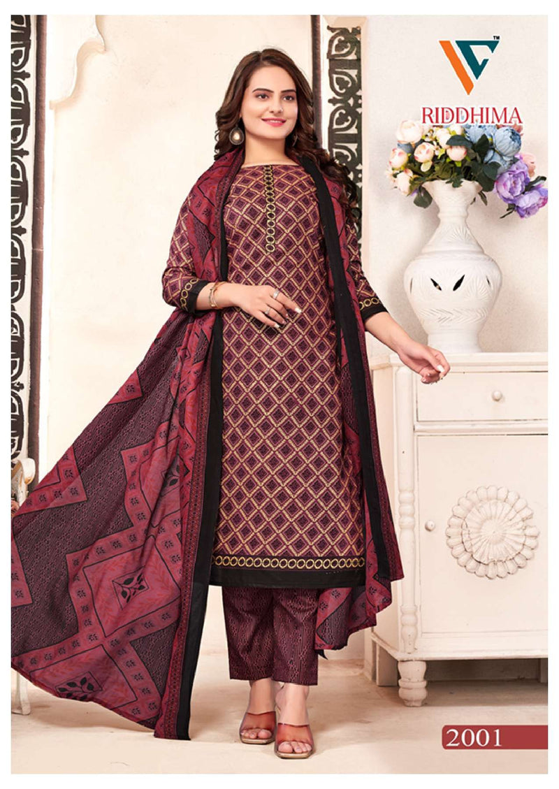 Vandana Creation Riddhima Vol 1 Foil Print Cotton Casual Wear Salwar Kameez