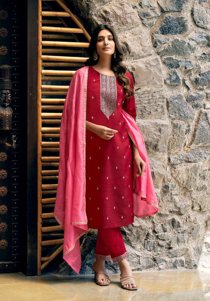 Vaniska Fiza Vol 1 Silk Fancy Embroidered Combo Set Kurti