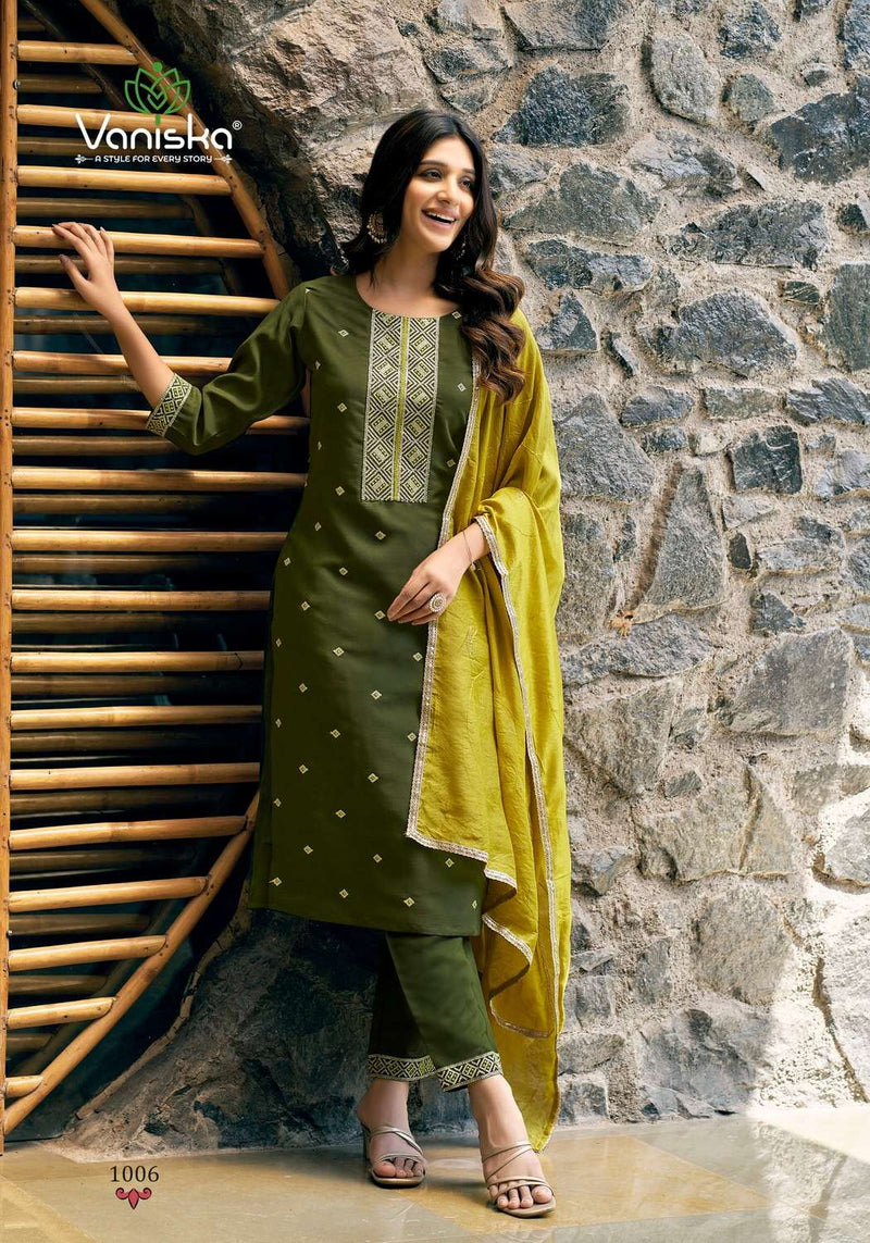 Vaniska Fiza Vol 1 Silk Fancy Embroidered Combo Set Kurti