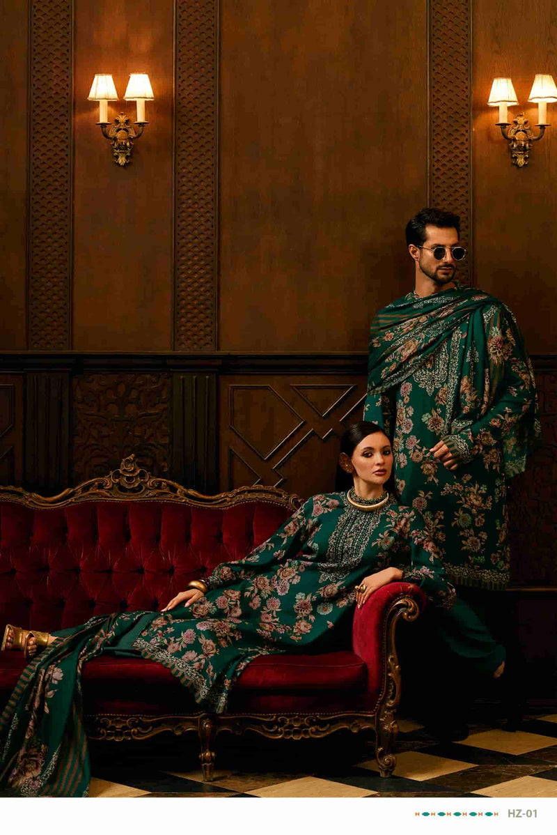 Varsha Hayzen Designer Pashmina Digital Print Handwork Salwar Suit