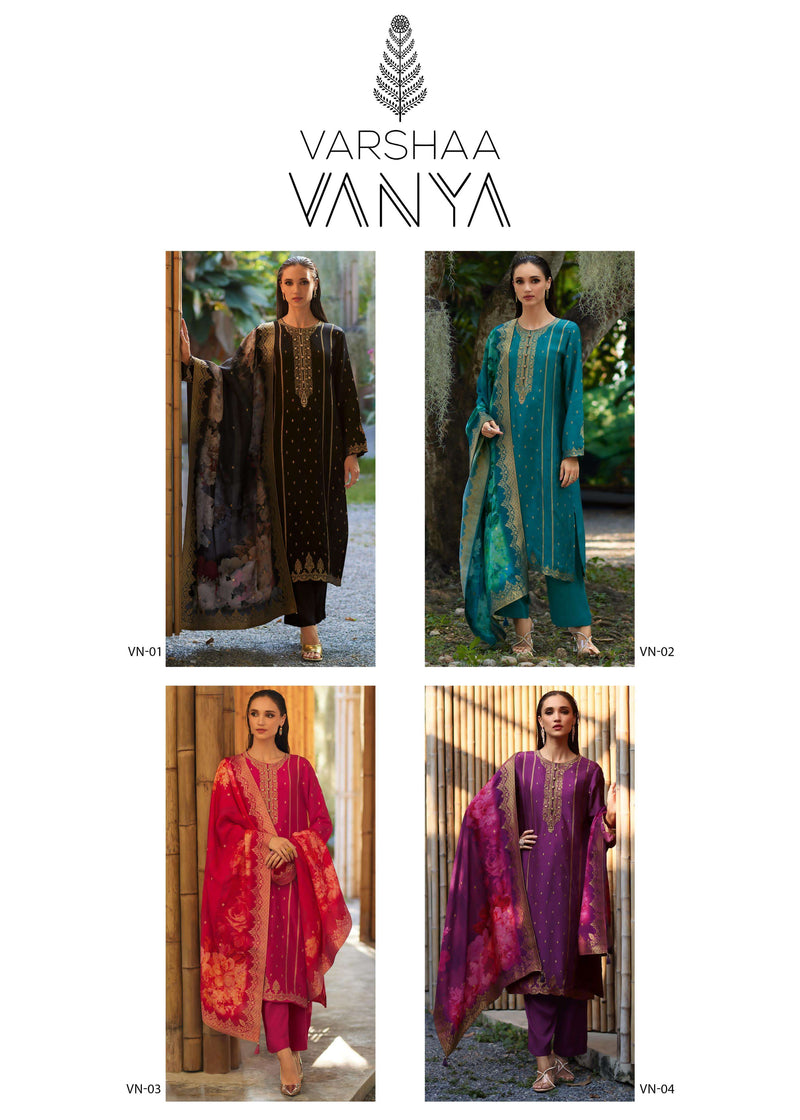 Varsha Vanya Pure Viscose Silk Handwork Designer Salwar Suit