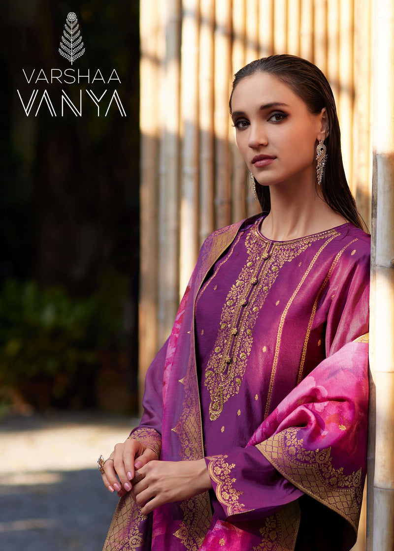 Varsha Vanya Pure Viscose Silk Handwork Designer Salwar Suit