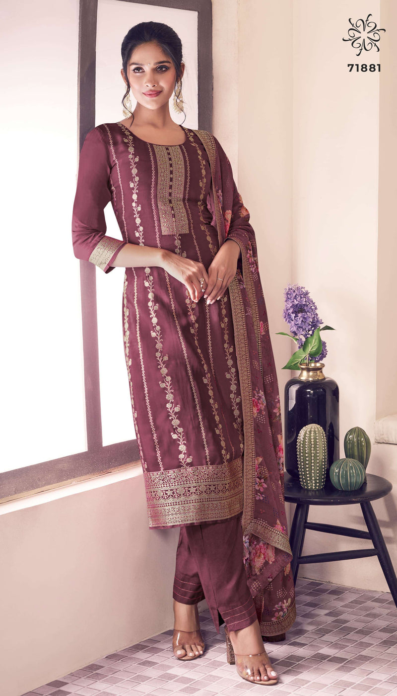 Vinay Fashion Noraa Silk Jacquard Designer Festive Wear Salwar Suit