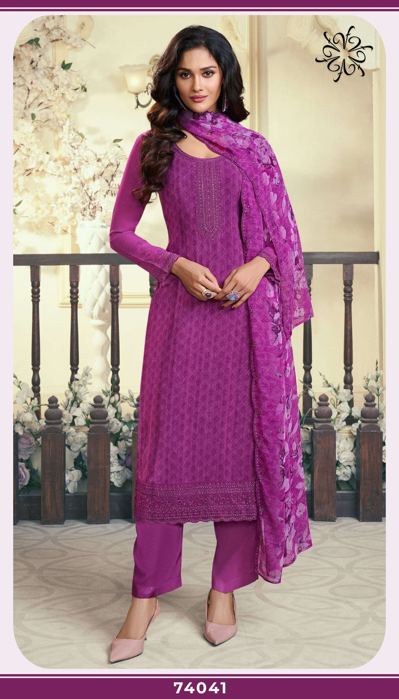 Vinay Fashion Silkina Royal Crepe Vol 47 Fancy Embroidery Work Salwar Suit