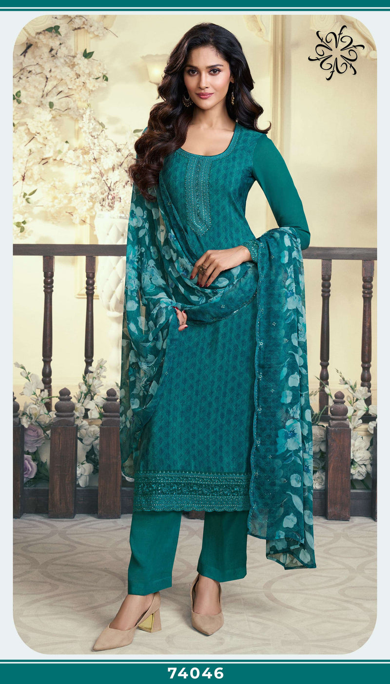 Vinay Fashion Silkina Royal Crepe Vol 47 Fancy Embroidery Work Salwar Suit