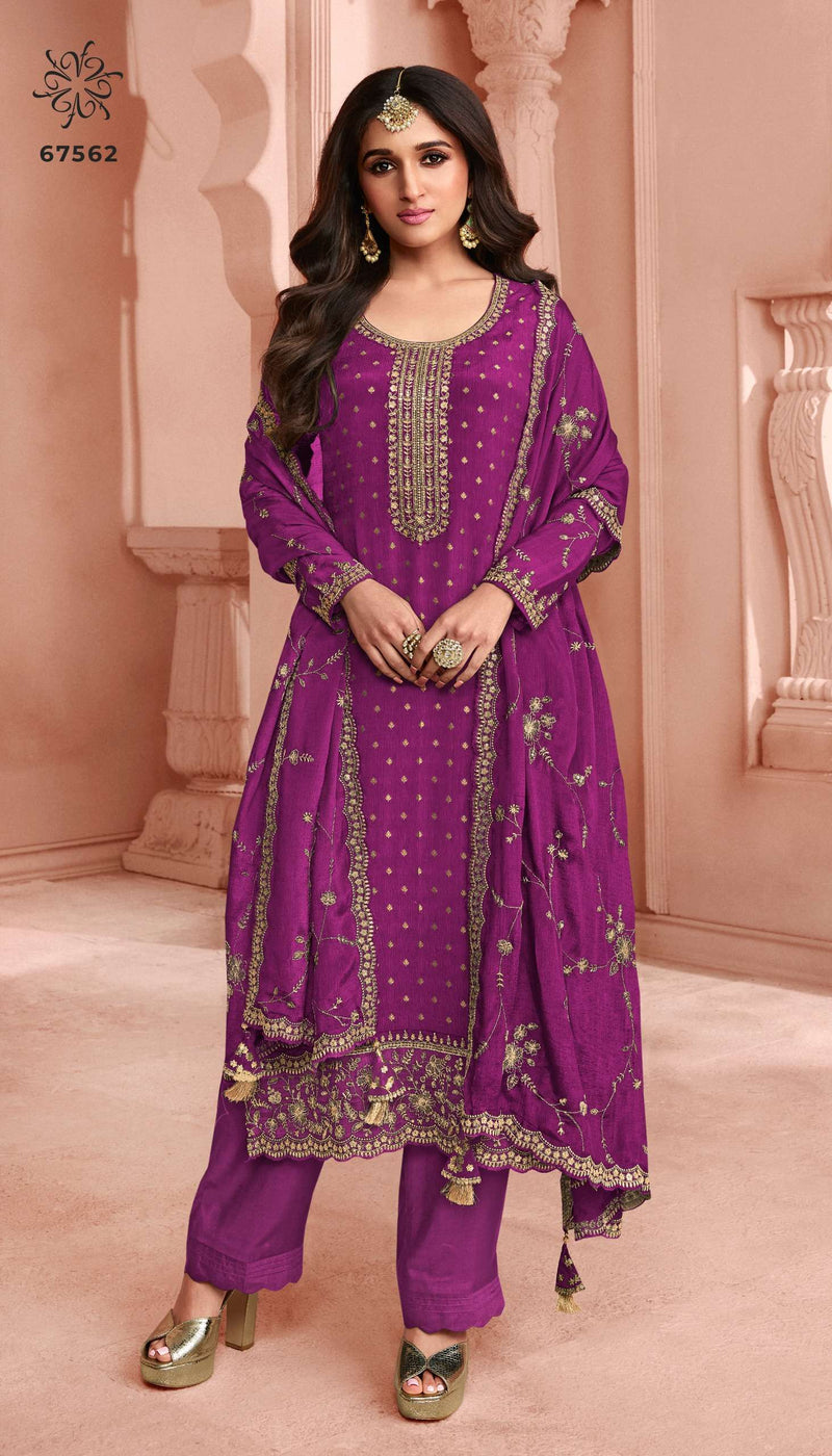 Vinay Fashion Swarnaa Colour Plus Dola Jacquard Embroidered Salwar Suit