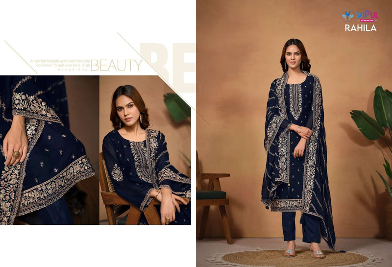 Vipul Rahila Georgette With Heavy Embroidery Digital Printed Fancy Designer Party Wear Salwar Suit