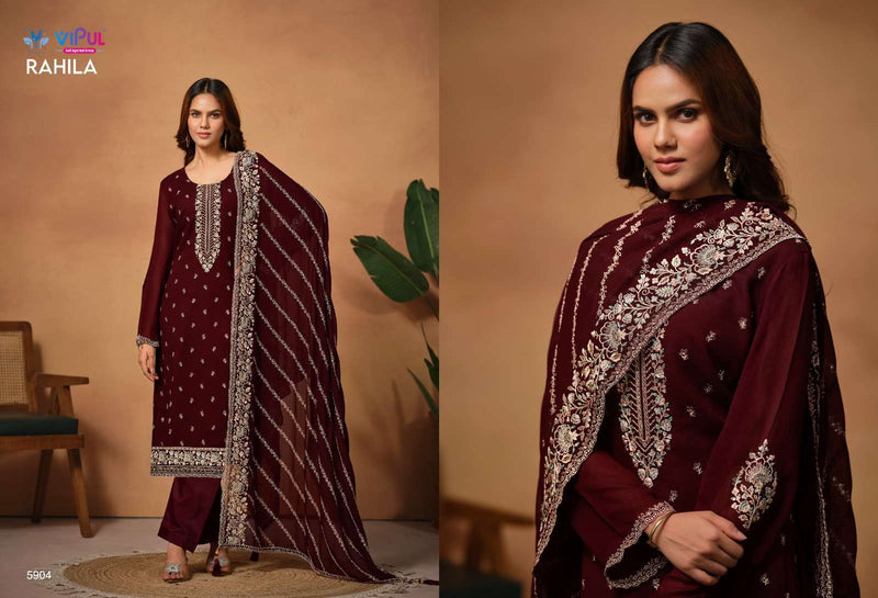 Vipul Rahila Georgette With Heavy Embroidery Digital Printed Fancy Designer Party Wear Salwar Suit