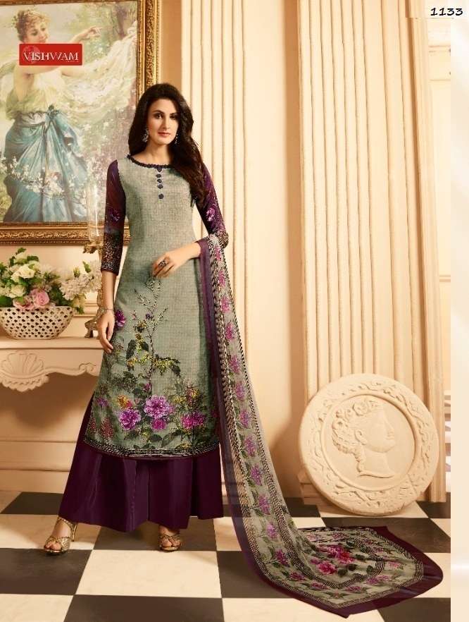 Vishwam Fabrics Cafe Latte Crepe Series Crape Fancy Designer Partywear Salwar Kameez