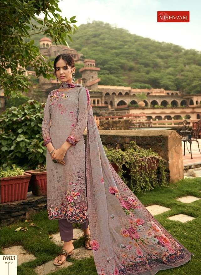 Vishwam Fabrics Cafe Latte Crepe Series Crape Fancy Designer Partywear Salwar Kameez