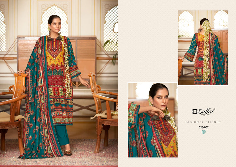 Zulfat Designer Suits Wahida Pashmina Digital Prints Salwar Kameez