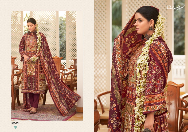 Zulfat Designer Suits Wahida Pashmina Digital Prints Salwar Kameez