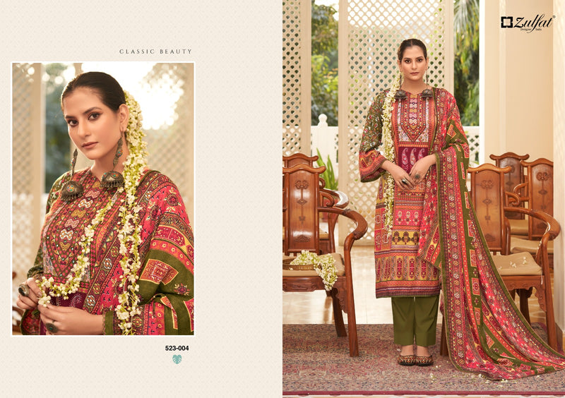 Zulfat Designer Suits Wahida Pashmina Digital Prints Salwar Kameez