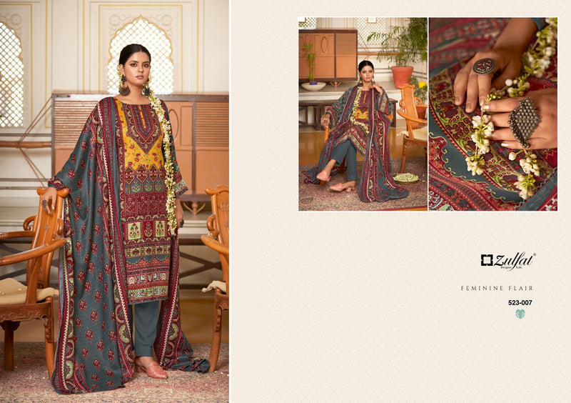 Zulfat Designer Suits Wahida Pashmina Digital Prints Salwar Kameez