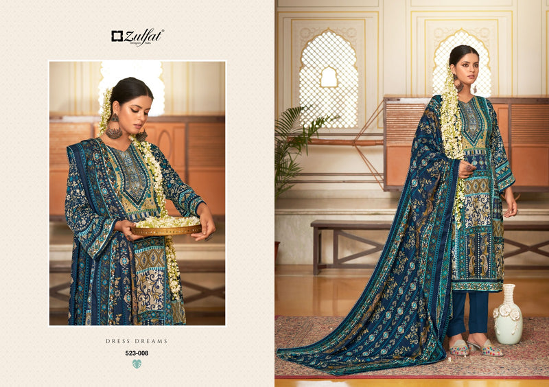 Zulfat Designer Suits Wahida Pashmina Digital Prints Salwar Kameez