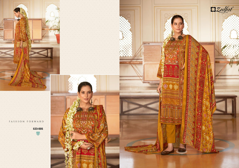 Zulfat Designer Suits Wahida Pashmina Digital Prints Salwar Kameez