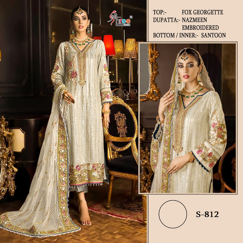 Shree Fabs S 812 Fox Georgette With Embroidery Salawr Suits