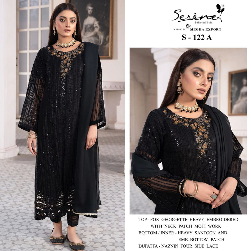 Serine S 122 Ab Fox Georgette Embroidered Salwar Suits