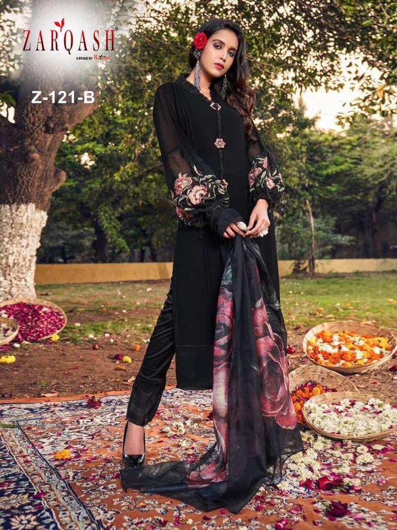 Zarqash Z 121 Fox Georgette Embroidered Pret Collection