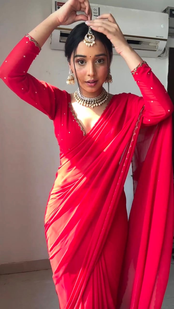 Buy SYF HC 833 Ready to Wear Premium Georgette Saree – Handwork & Cutwork Border at ₹1049