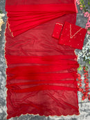 Buy SYF HC 833 Ready to Wear Premium Georgette Saree – Handwork & Cutwork Border at ₹1049