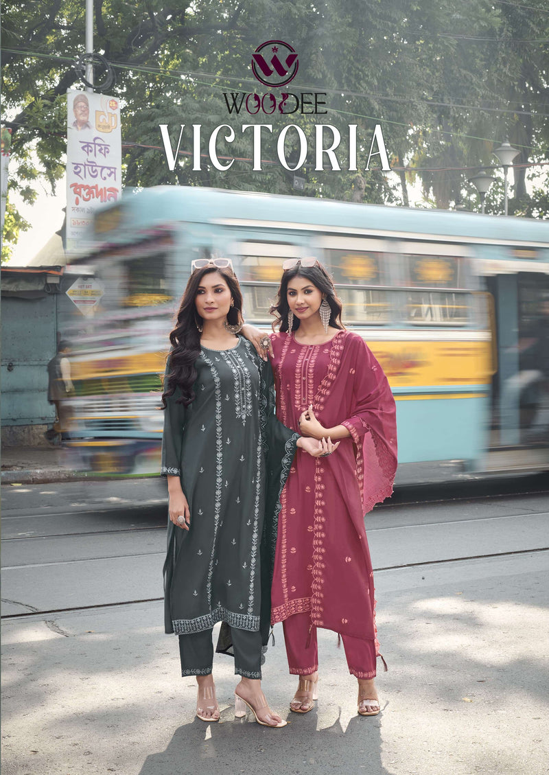 Woodee Victoria Viscose Silk Premium Designer Wear Kurti