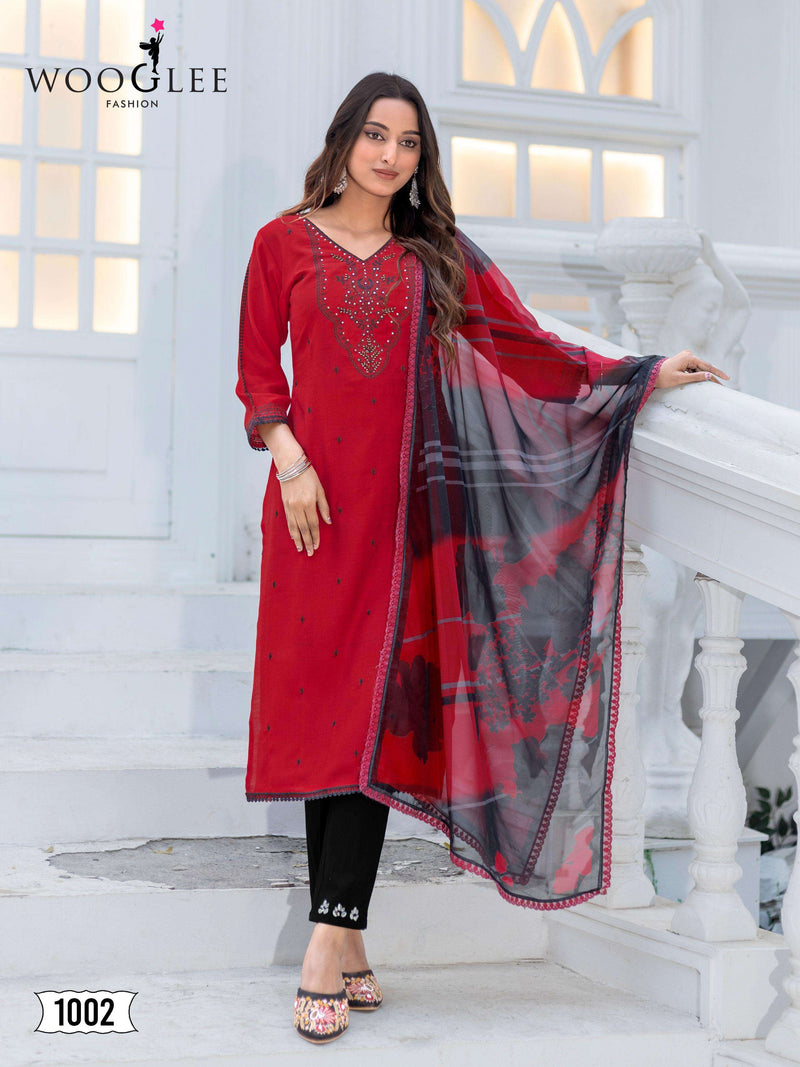 Wooglee Nirvee Pure Modal Handwork Embroidered Kurti