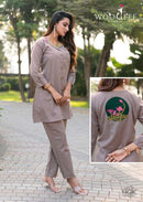 Wooglee Zeel Pure Cotton Fancy Designer Handwork Kurti