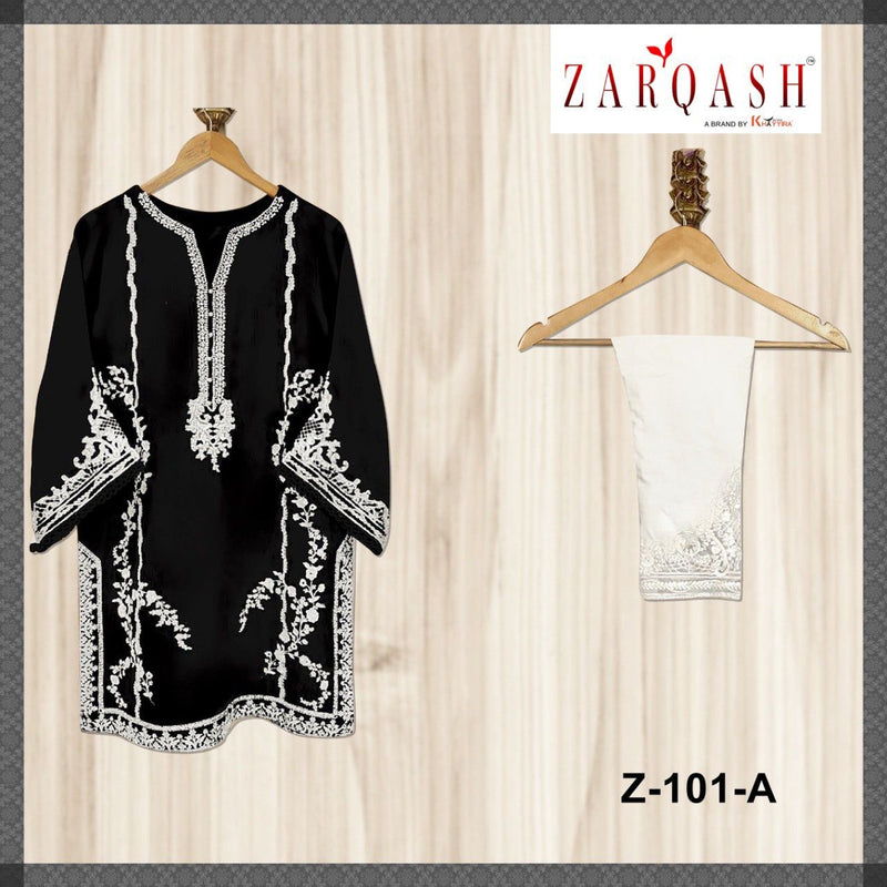 Zarqash Z 101 Fox Georgette Fancy Designer Ready Made Top With Bottom & Dupatta