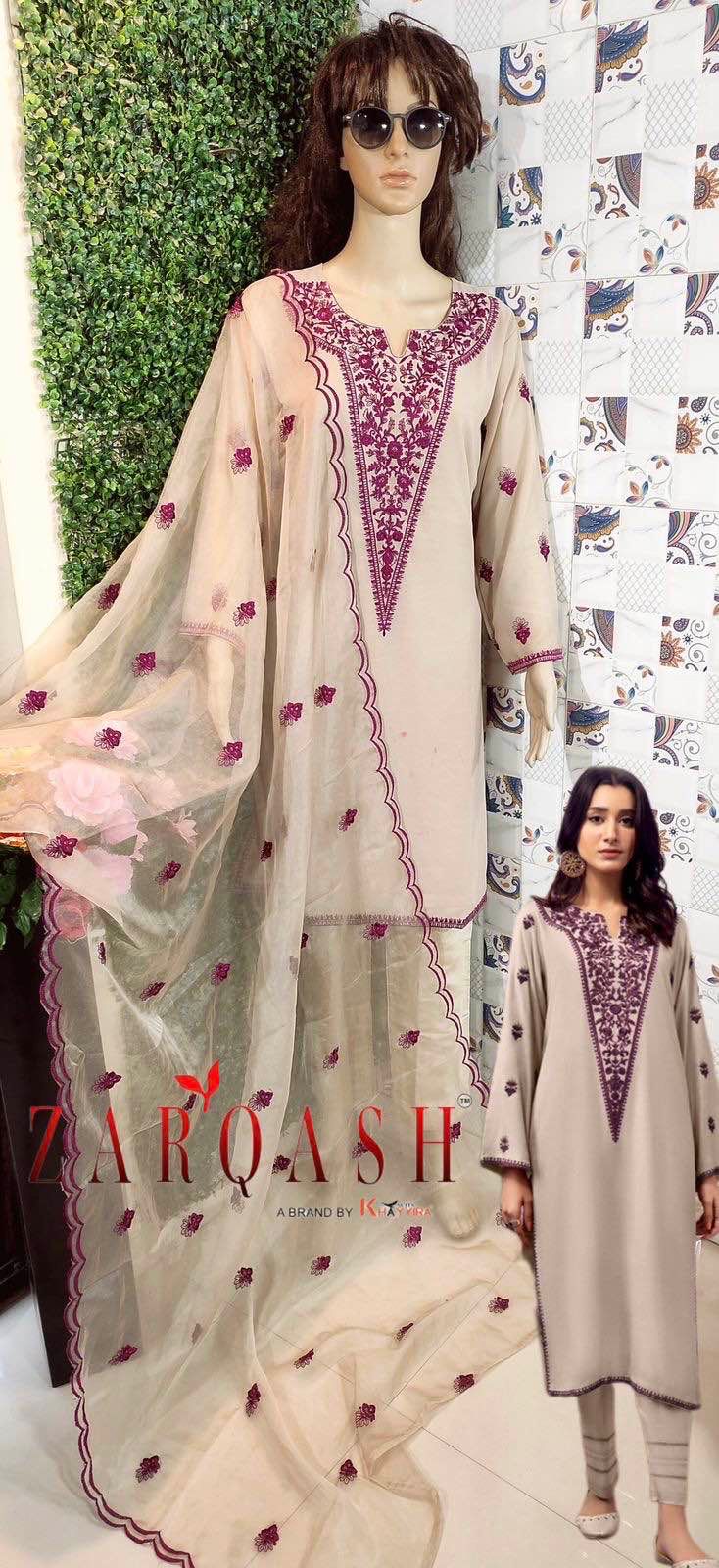 Zarqash Z 125 Georgette Heavy Embroidery Work Pakistani Kurti