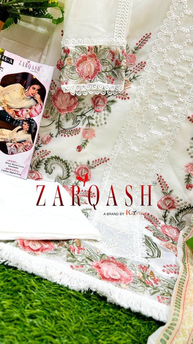 Zarqash Z 146 Georgette With Heavy Embroidery Designer Ready Made Suits