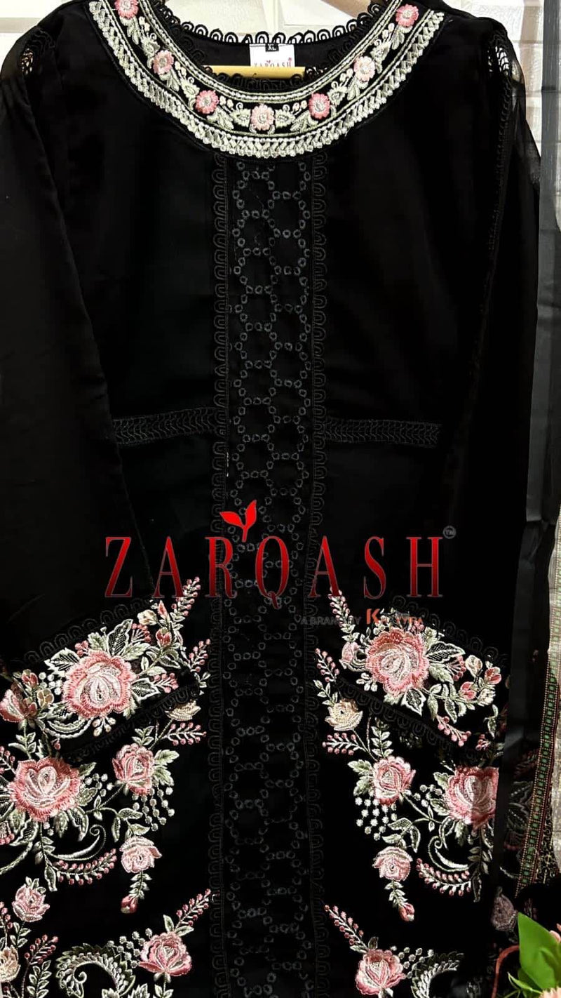 Zarqash Z 146 Georgette With Heavy Embroidery Designer Ready Made Suits