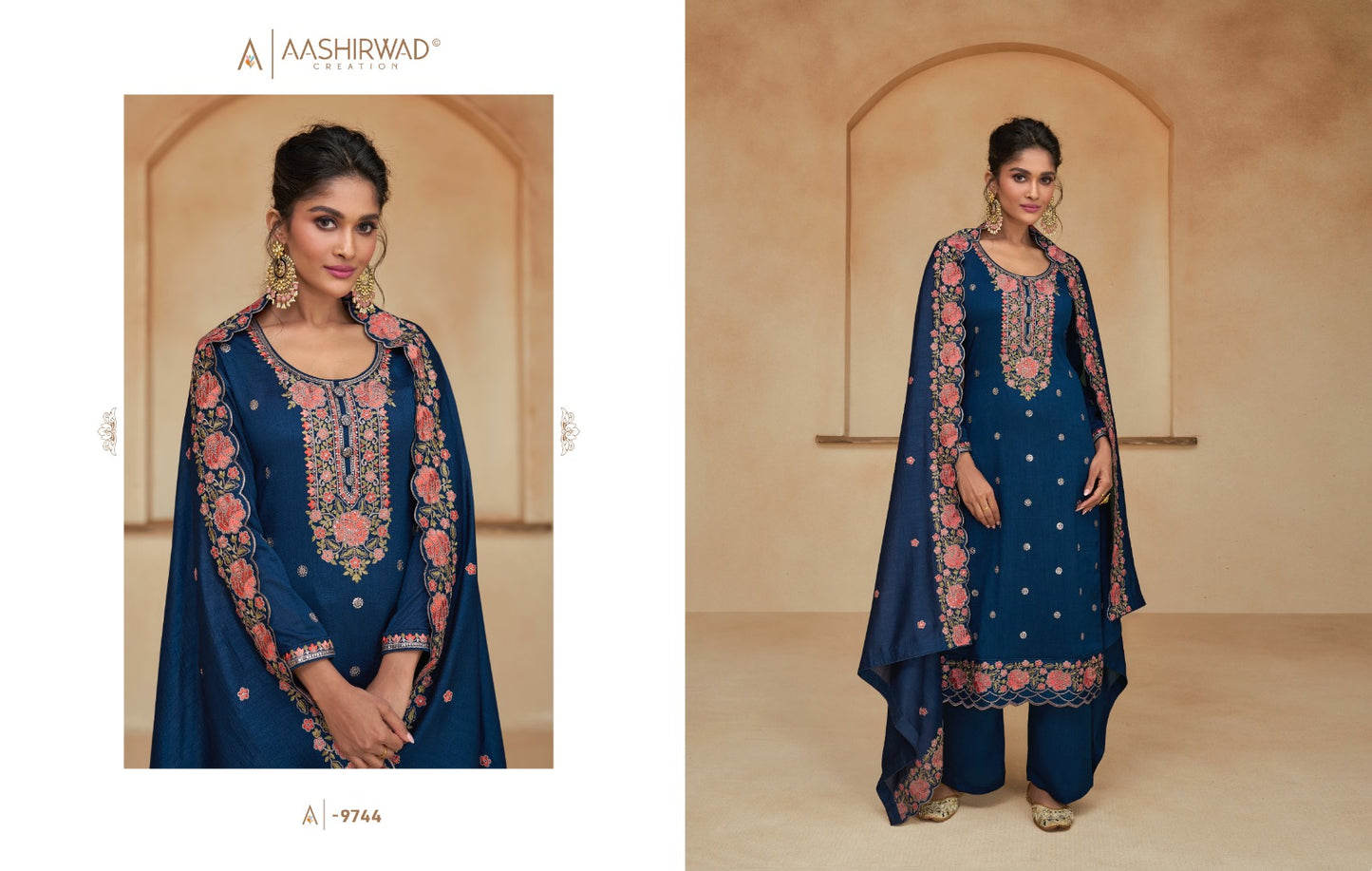 Aashirwad Creation Ziana Silk Embroidery Designer Salwar Suit Collection