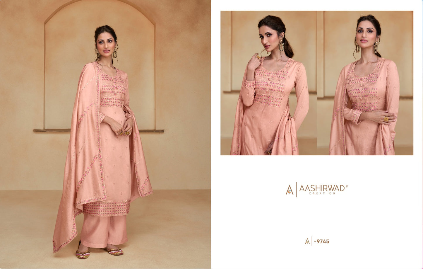 Aashirwad Creation Ziana Silk Embroidery Designer Salwar Suit Collection