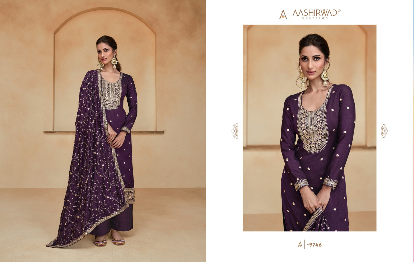 Aashirwad Creation Ziana Silk Embroidery Designer Salwar Suit Collection