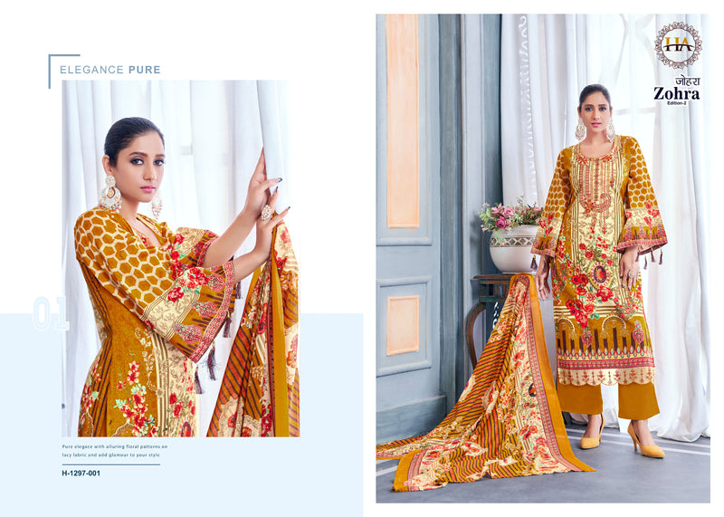 Harshit Fashion Hub Zohra Edition Vol 2 Cambric Cotton Print With Embroidery Work Suits