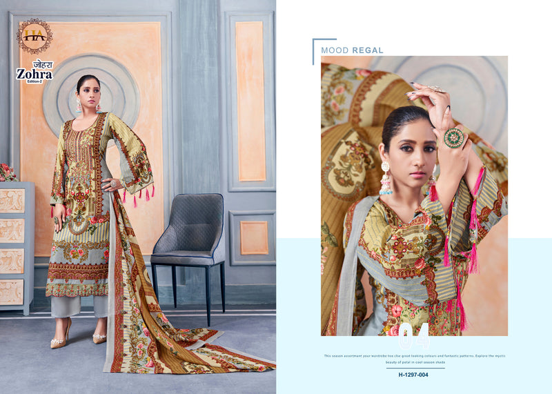 Harshit Fashion Hub Zohra Edition Vol 2 Cambric Cotton Print With Embroidery Work Suits