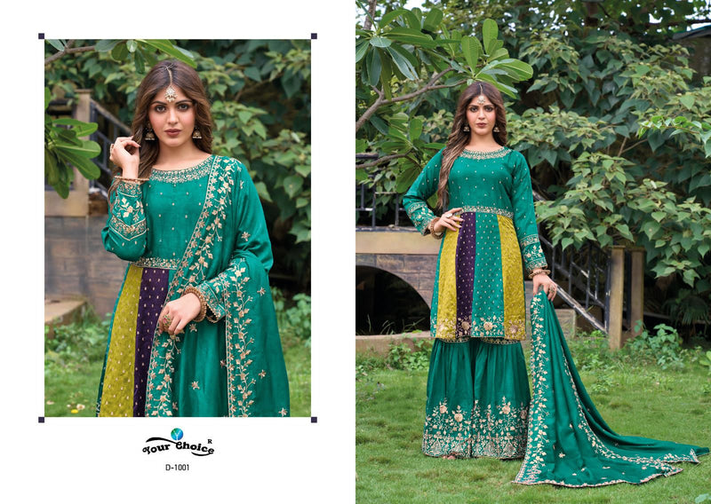 Your Choice Zolla Silk With Heavy Embroidery Stylish Kurti With Sarara Collection