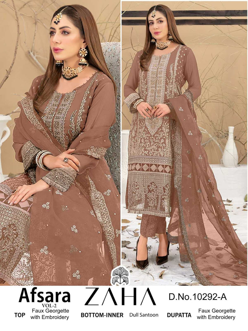 Zaha Afsara Vol 2 10292 A B C D Georgette With Heavy Embroidered Salwar Kameez