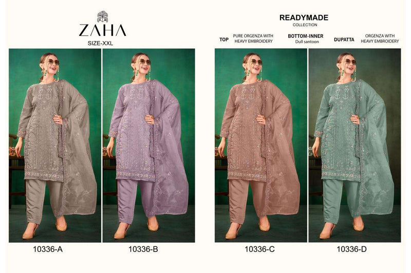 Zaha D No 10336 Organza With Heavy Embroidered Exclusive Designer Pret