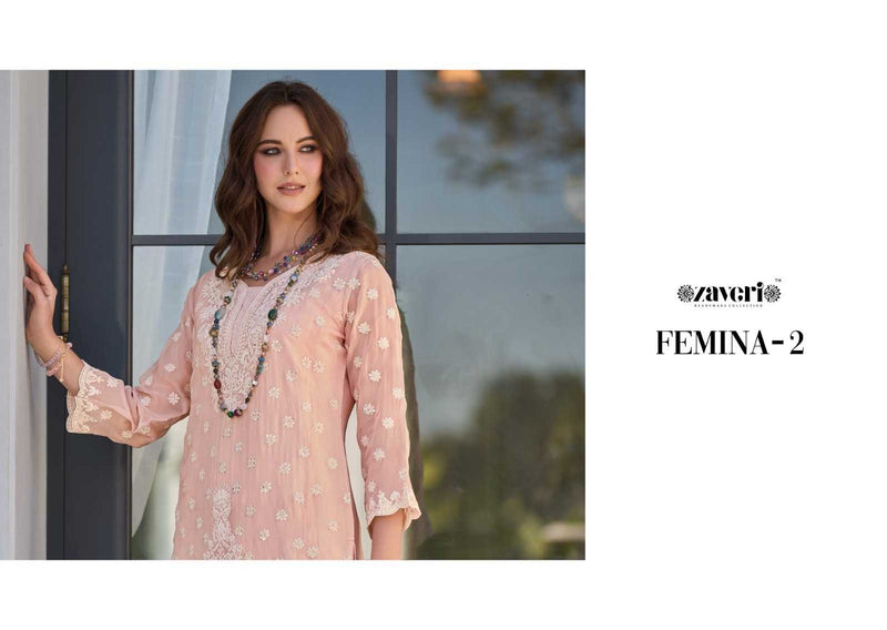 Zaveri Femina Vol 2 Organza With Fancy Embroidery Designer Pret Kurti