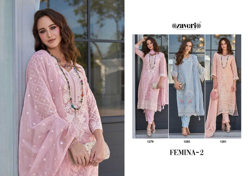 Zaveri Femina Vol 2 Organza With Fancy Embroidery Designer Pret Kurti