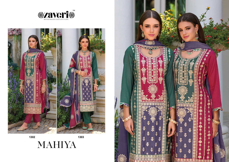 Zaveri Mahiya Chinon With Heavy Embroidery Work  Occasion Wear Designer Pret Kurti