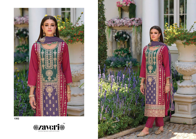 Zaveri Mahiya Chinon With Heavy Embroidery Work  Occasion Wear Designer Pret Kurti