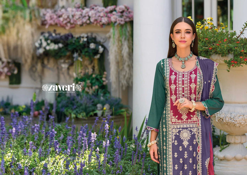 Zaveri Mahiya Chinon With Heavy Embroidery Work  Occasion Wear Designer Pret Kurti