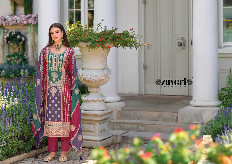 Zaveri Mahiya Chinon With Heavy Embroidery Work  Occasion Wear Designer Pret Kurti