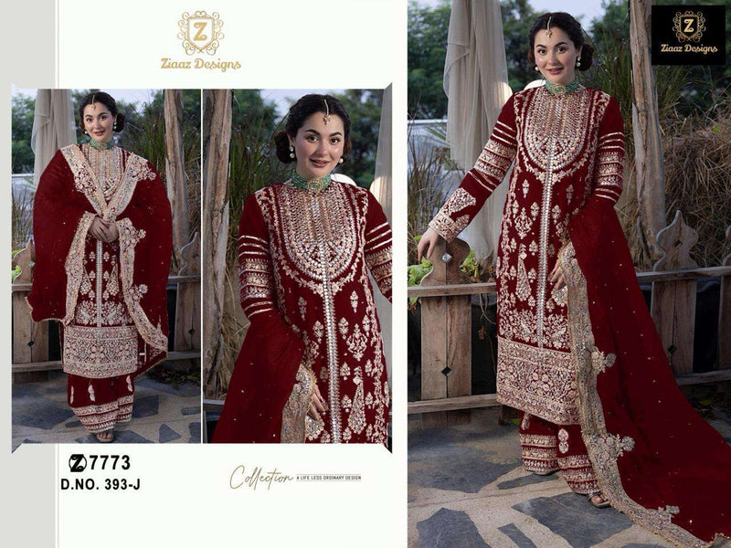 Ziaaz Designs Dno 393 Pure Georgette Sequence Work Salwar Suit