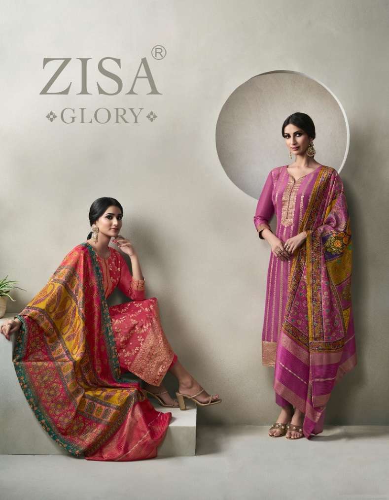 Zisa Glory Jacquard Crystal Fancy Partywear Salwar Suit