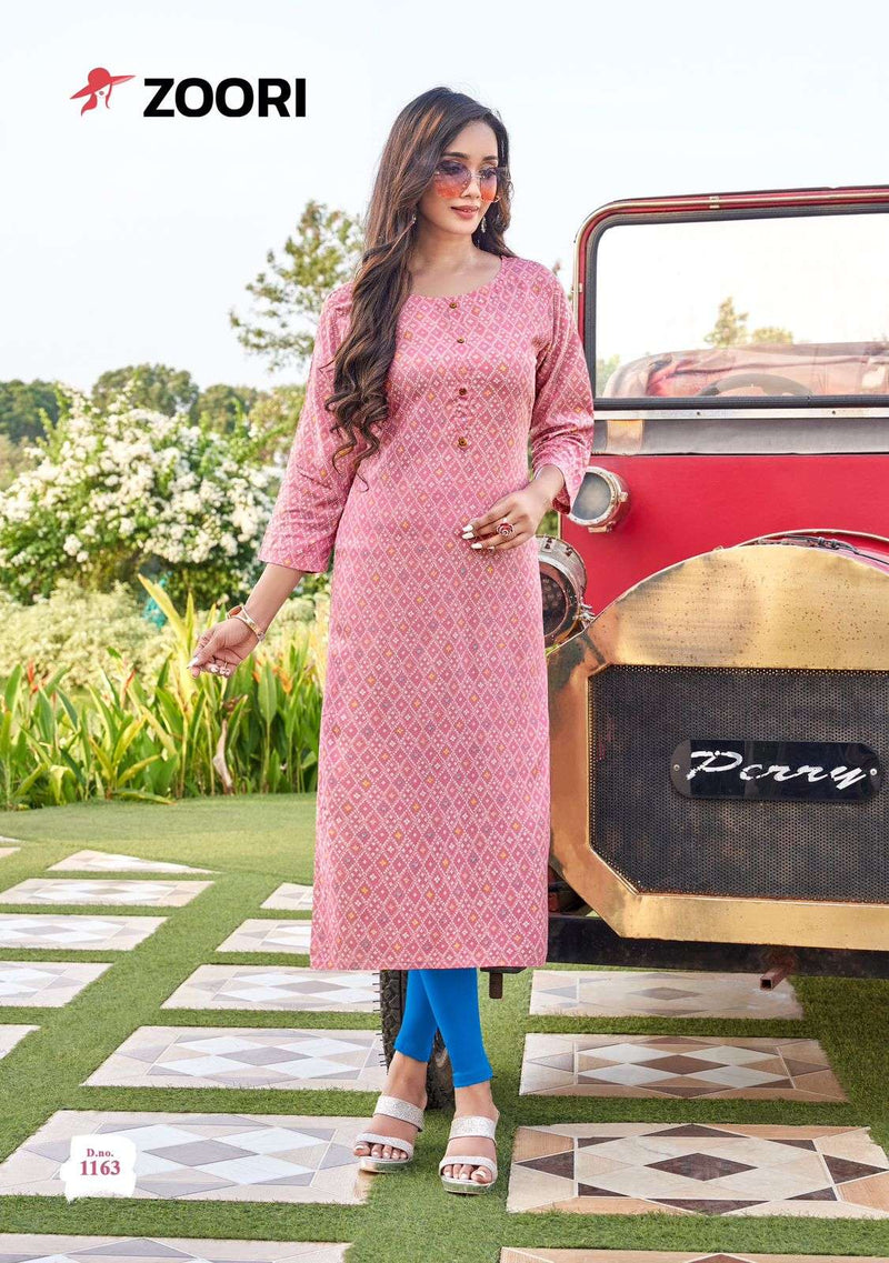 Zoori Akshara Vol 27 Rayon Printed Fancy Designer Straight Cut Combo Set Of Kurti